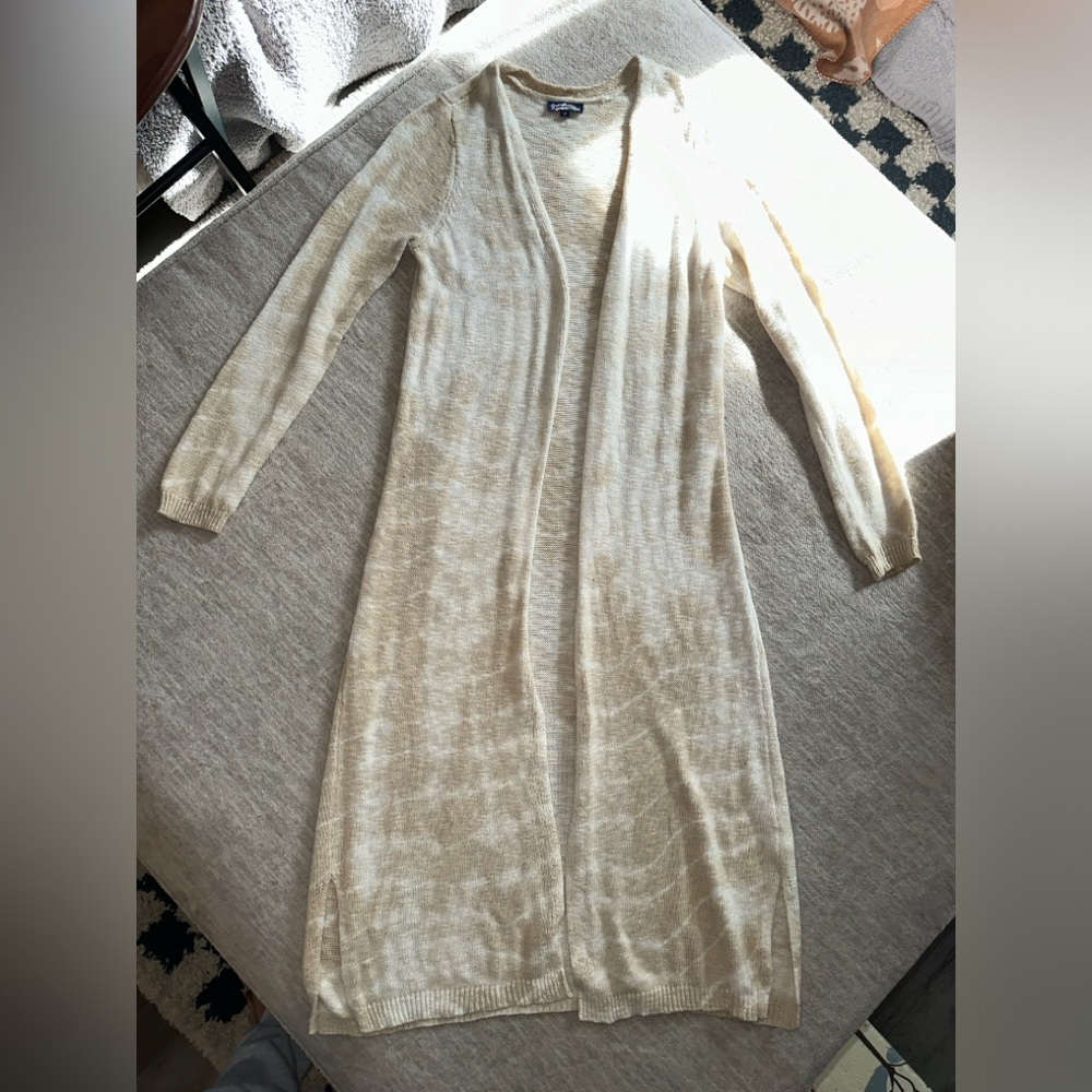 Cream long cardigan -M